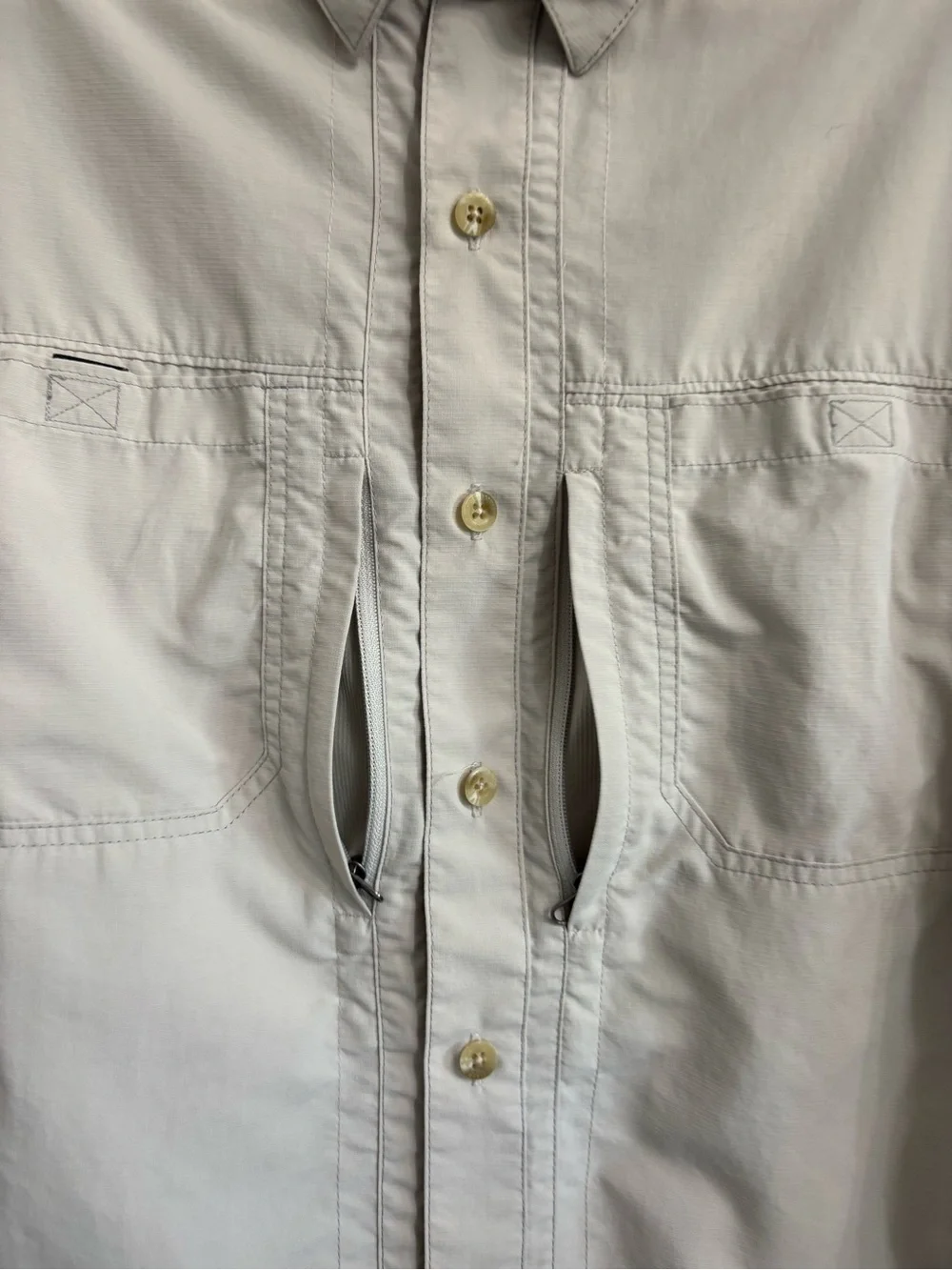 Kuhl Men's Lightweight Button-Front Utility Shirt Light Beige Large Outdoor